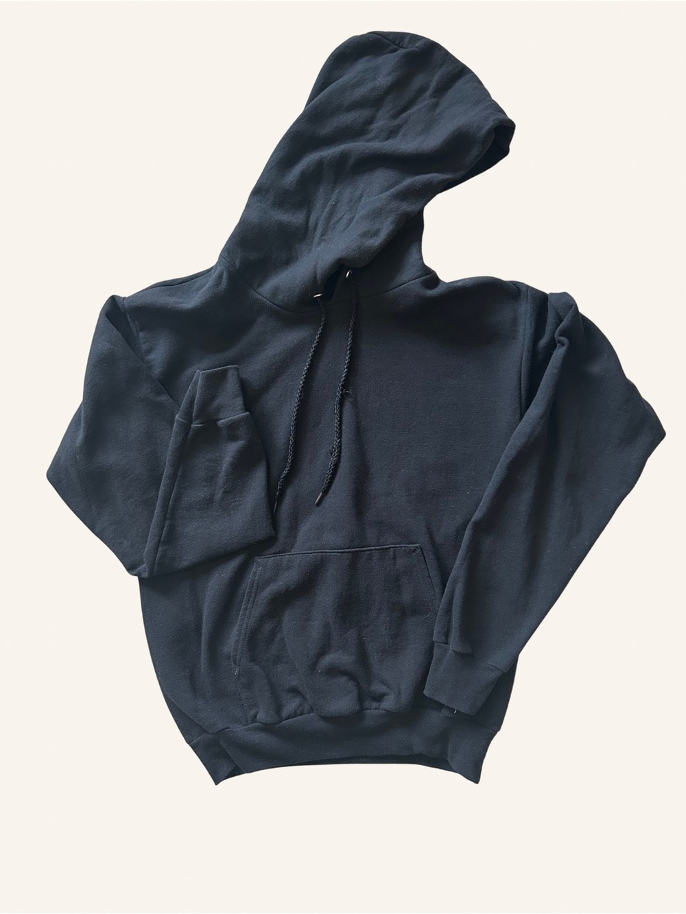 Hanes Black Men's Pullover Hoodie Size Small Cotton Blend
